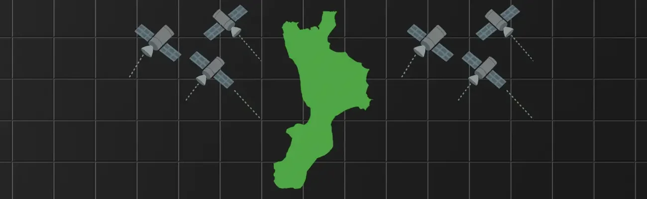 La Calabria non ha una rete GNSS pubblica, ma ti spiegheremo come ottenere correzioni RTK usando Sicili@net, reti commerciali o servizi gratuiti vicini.