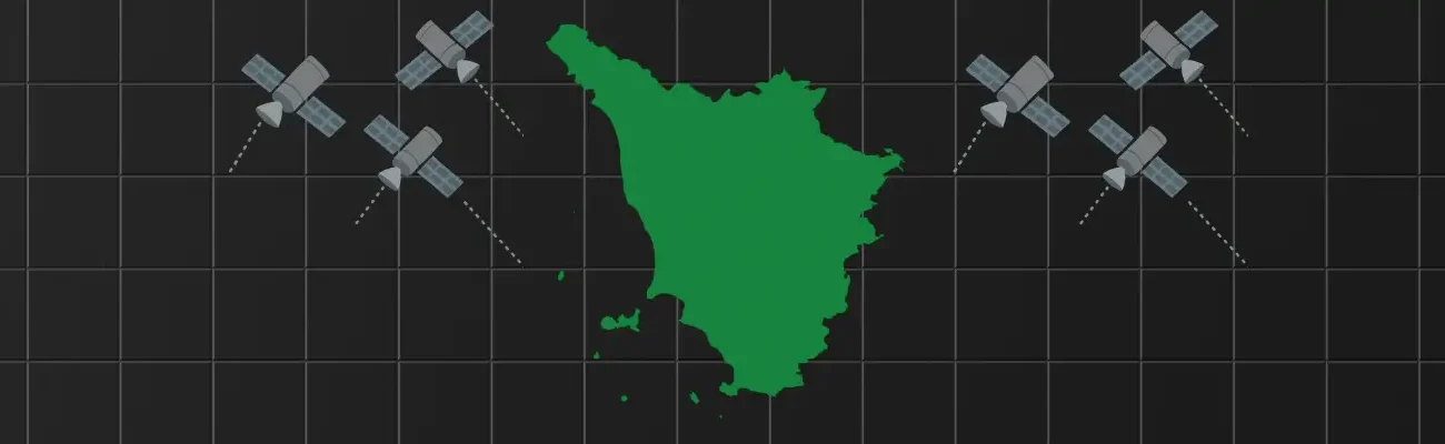 La Toscana non ha una rete GNSS pubblica, ma ti spiegheremo come lavorare in RTK usando reti private o sfruttando quelle delle regioni vicine.