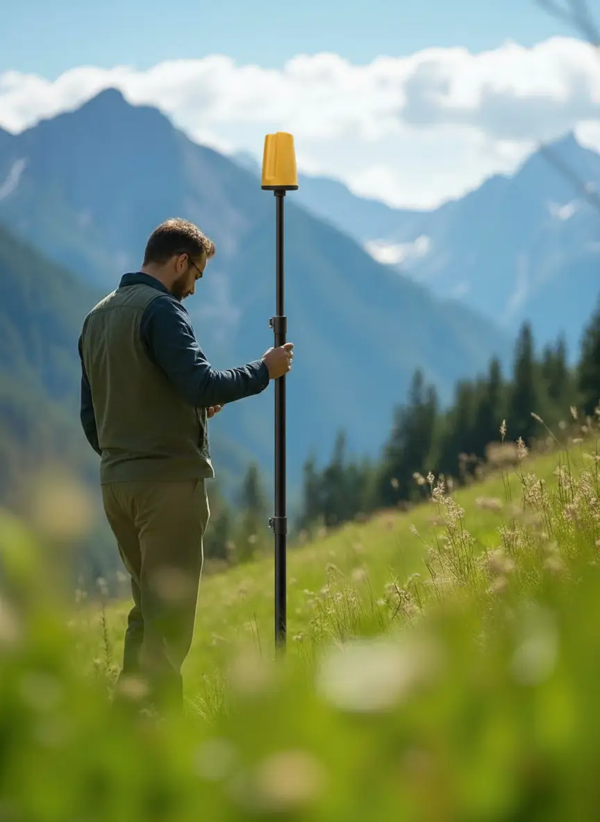 Rover GNSS RTK ProTRACK GOLD in uso outdoor per rilievi topografici